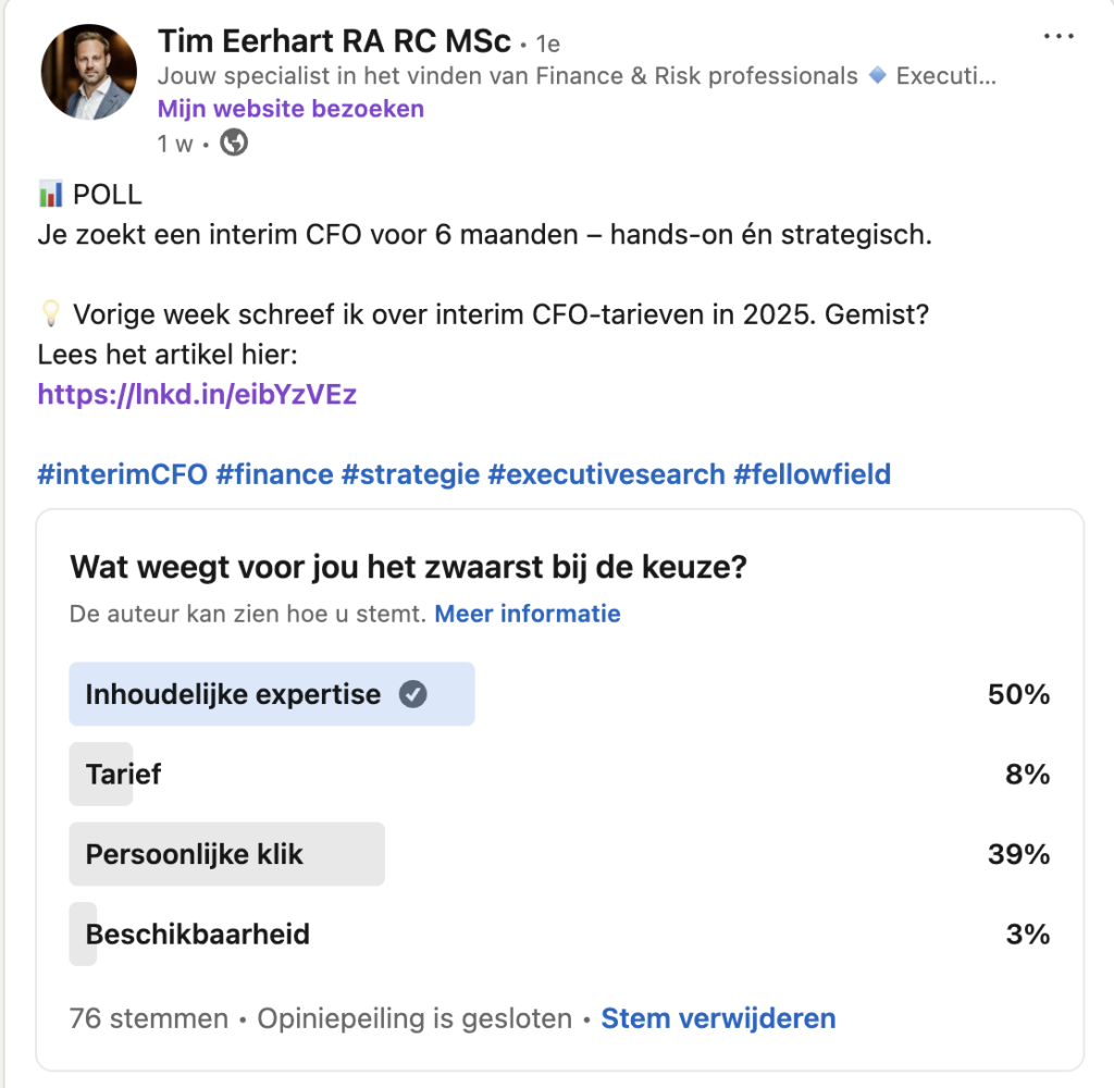 uitslag poll cfo